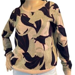 Ann Taylor Merino Wool Abstract Pullover Sweater Size Medium